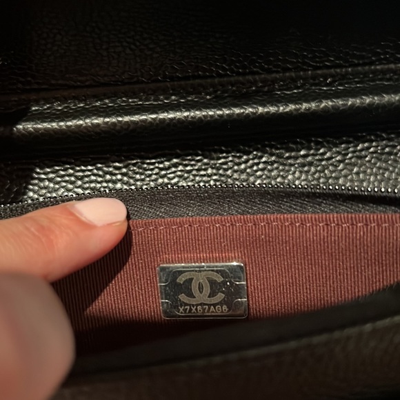 ❌SOLD❌New 2022 Chanel Classic Wallet Chain Full Set Black  Caviar Leather Silver - Picture 5 of 11